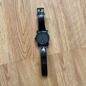 Vescal black leather watch mens